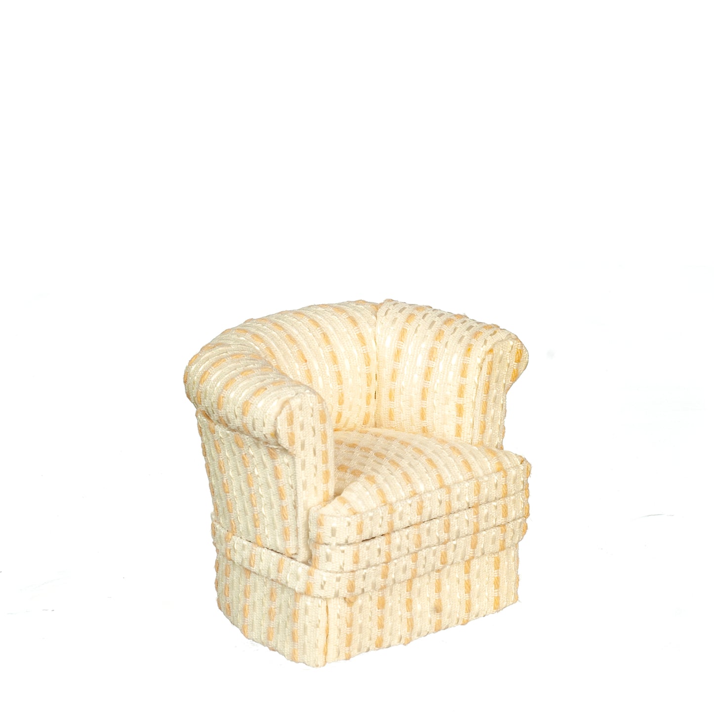 1:12 Scale JBM Miniature Cream & Gold Tub Armchair