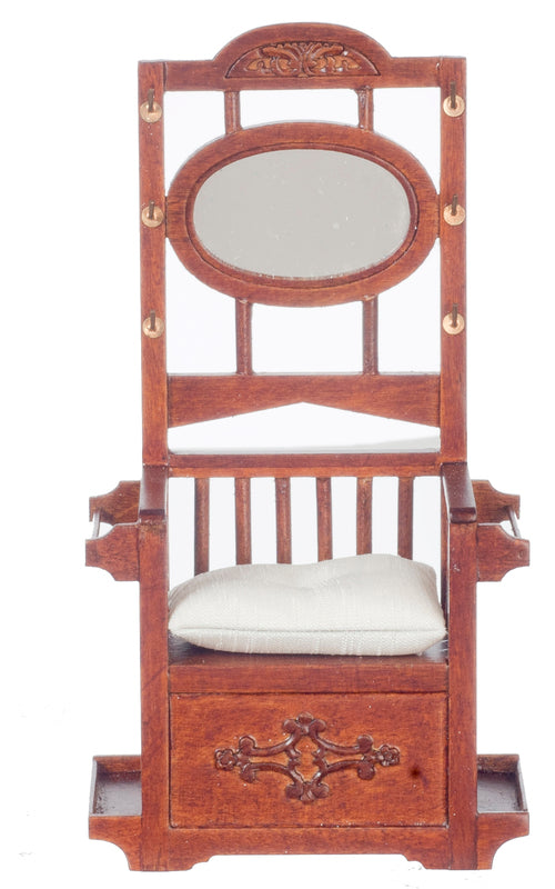 1:12 Scale JBM Miniature 1650 Arts & Crafts Walnut Hall Stand