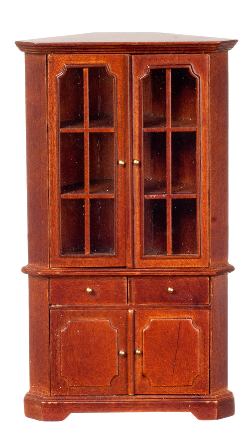 1:12 Scale JBM Miniature Mission Walnut Corner Cabinet