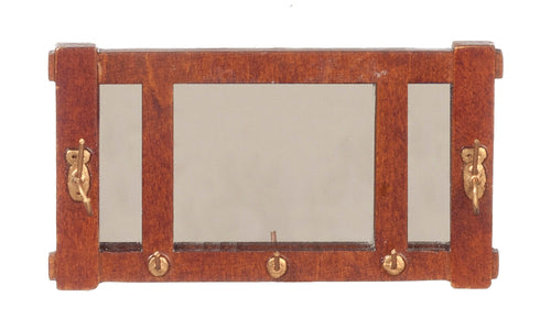 1:12 Scale JBM Miniature Mission Walnut Mirror with Hooks