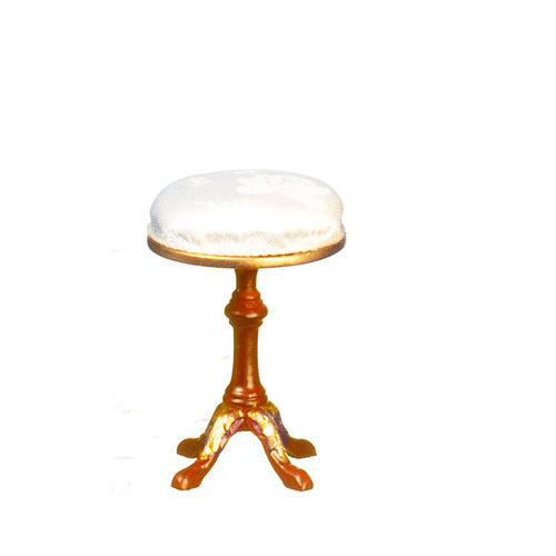 1:12 Scale JBM Miniature Vanity Stool with Gold Trim