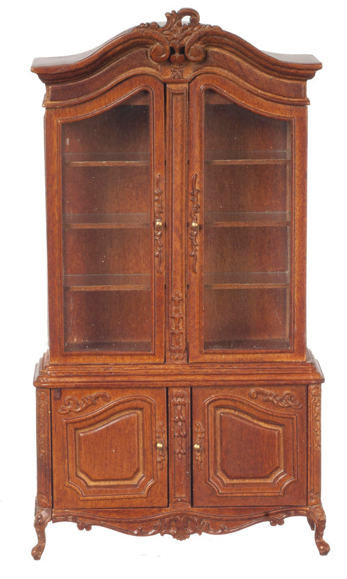 1:12 Scale JBM Miniature Louis XV Walnut Display Cabinet