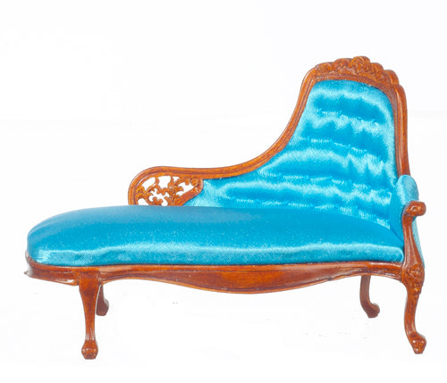 1:12 Scale JBM Miniature Louis XV Walnut Chaise Lounge