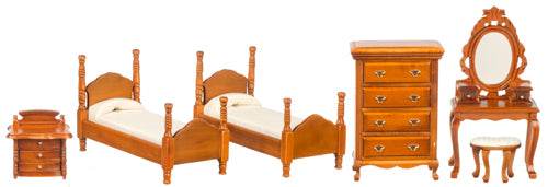 1:12 Scale Miniature Six Piece Twin Bedroom Set