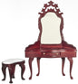1:12 Scale Miniature Crown Dressing Table with Stool