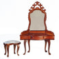 1:12 Scale Miniature Crown Dressing Table with Stool