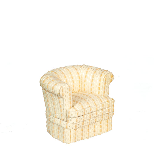 1:12 Scale JBM Miniature Cream & Gold Tub Armchair