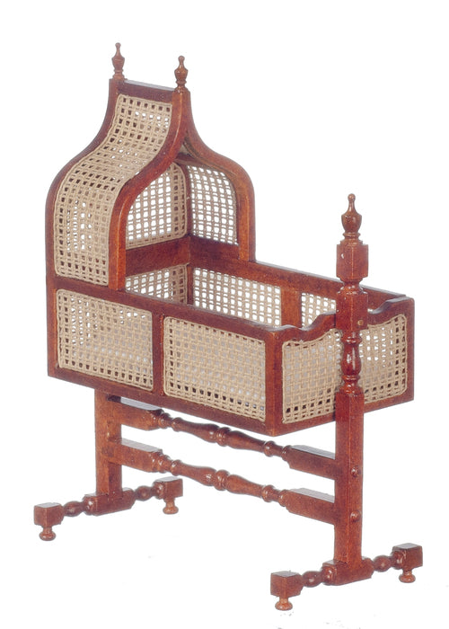 1:12 Scale JBM Miniature Jacobean Cane Walnut Crib