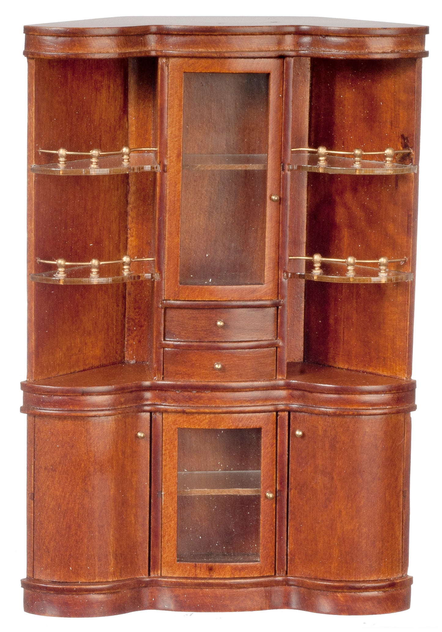 1:12 Scale  JBM Miniature Walnut Back Bar Cabinet