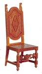 1:12 Scale JBM Miniature Spanish High Back Walnut Chair