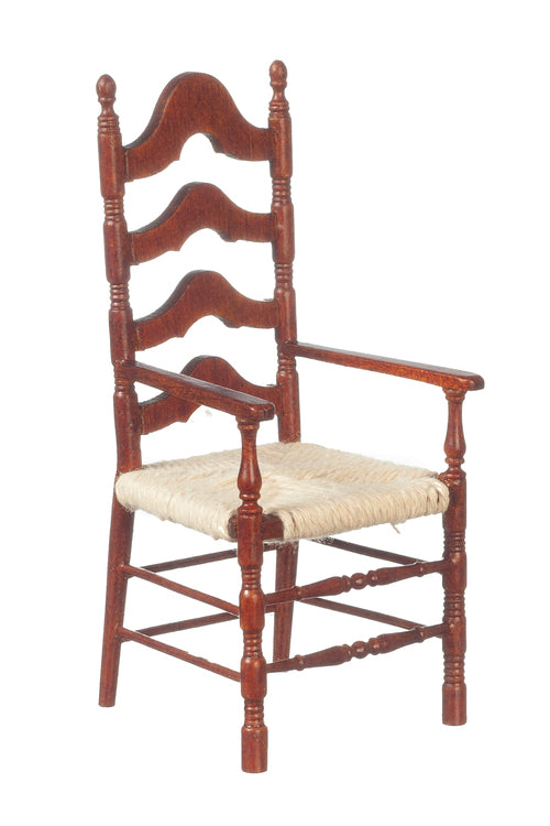 1:12 Scale JBM Miniature Walnut Ladderback Armchair