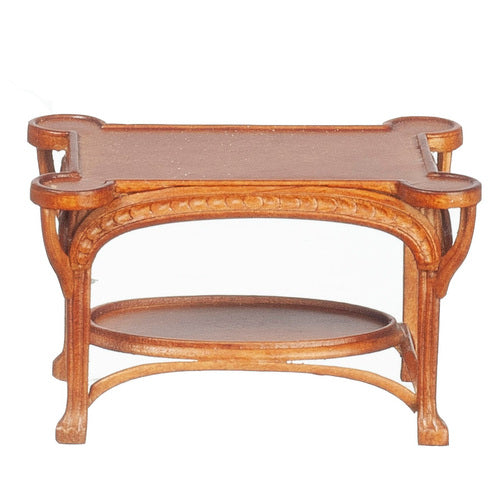 1:12 Scale JBM Miniature Art Nouveau Walnut Sofa Table