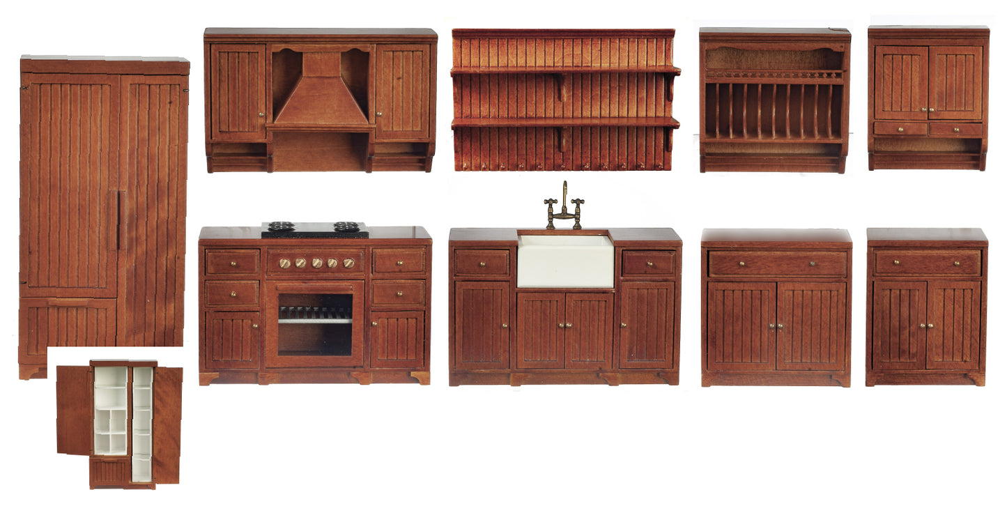 1:12 Scale JBM Miniature Mission Walnut Kitchen Collection