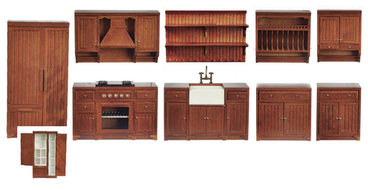 1:12 Scale JBM Miniature Mission Walnut Kitchen Collection