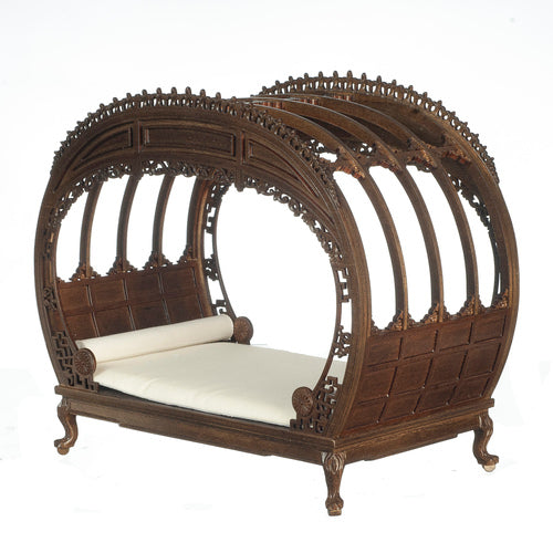 1:12 Scale JBM Miniature Traditional Chinese Chippendale Double Bed