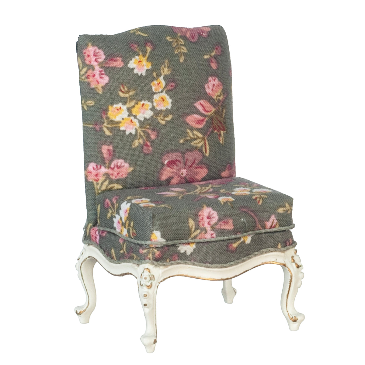1:12 Scale JBM Miniature Floral Upholstered Accent Chair