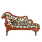 1:12 Scale JBM Miniature Victorian French Rococo Walnut & Faux Leopard Chaise