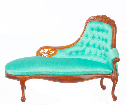1:12 Scale JBM Miniature Louis XV Walnut Chaise Lounge