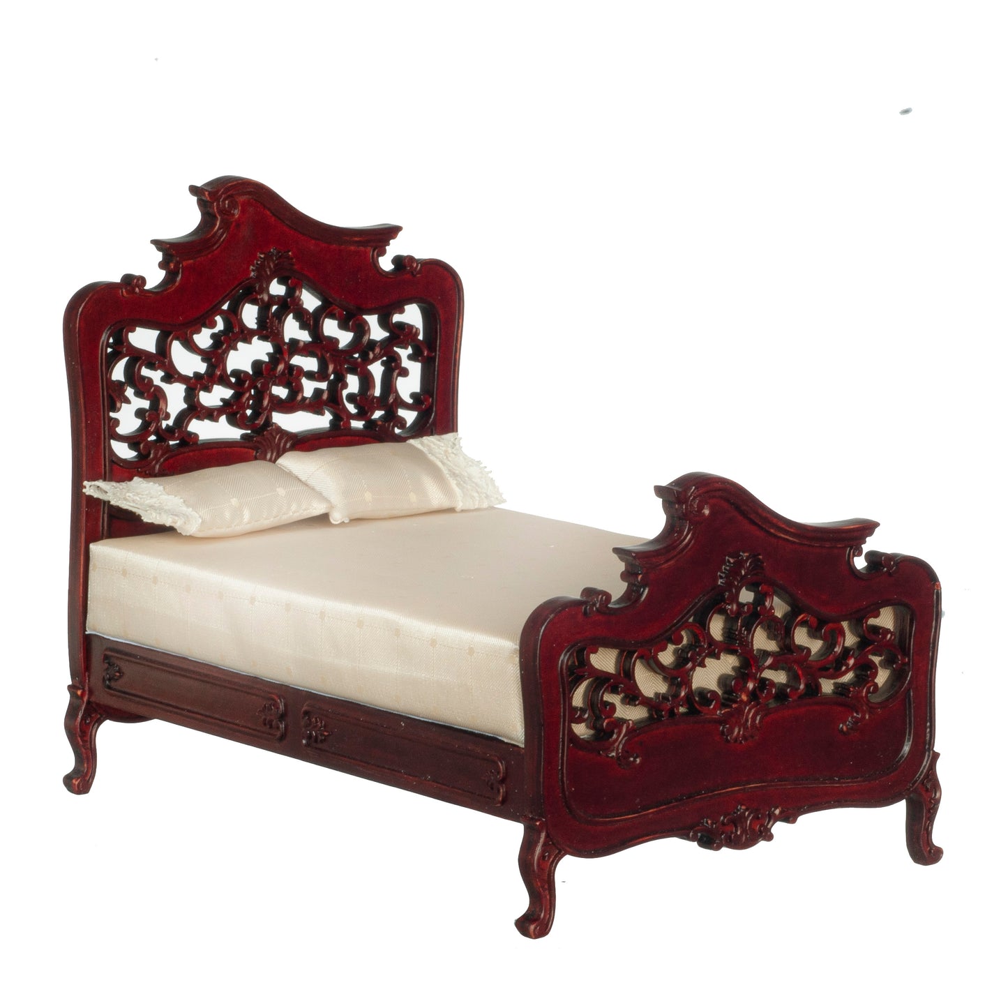 1:12 Scale JBM Miniature Engraved Art Nouveau Collection Double Bed