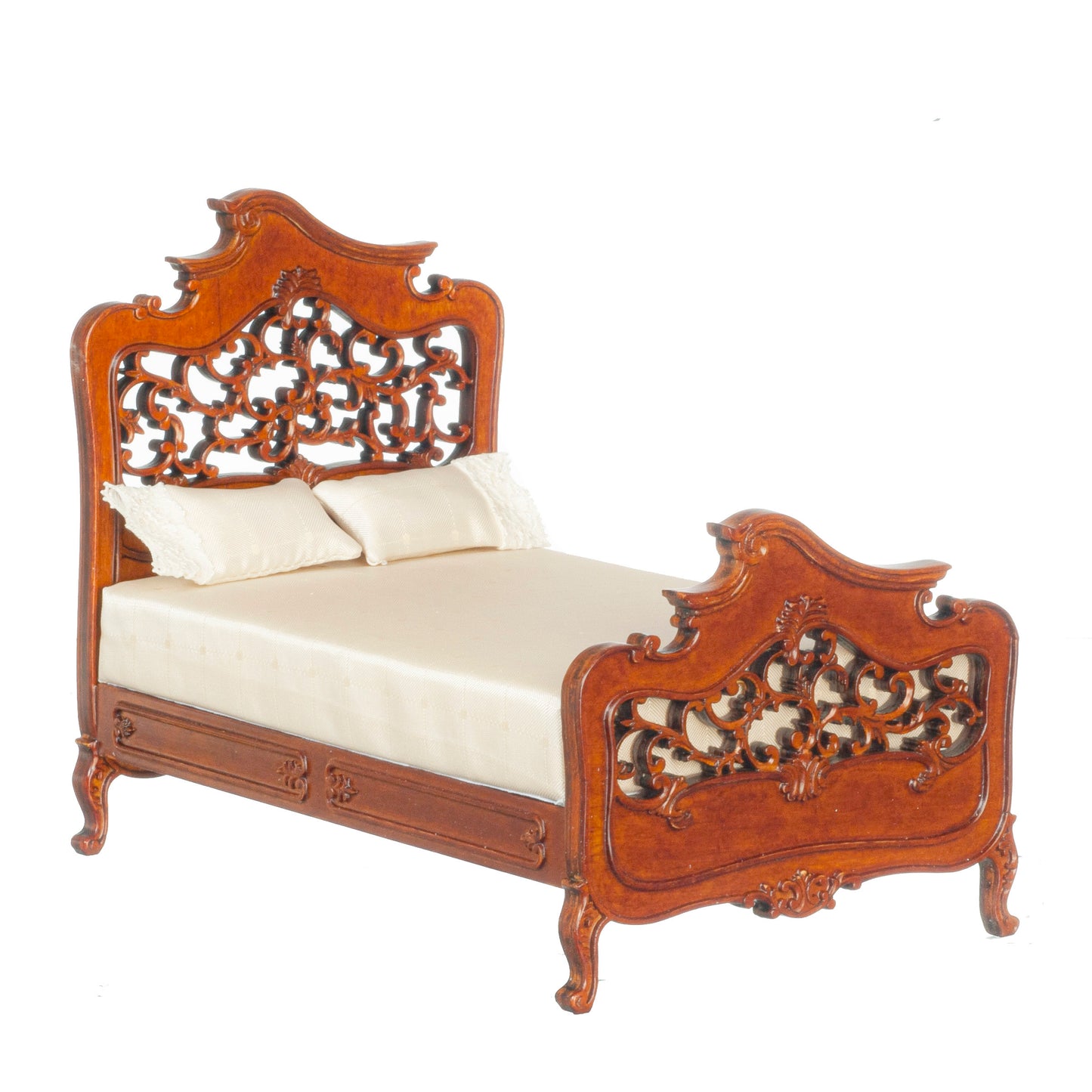 1:12 Scale JBM Miniature Engraved Art Nouveau Collection Double Bed