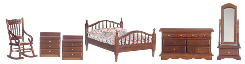 1:12 Scale Miniature 6pc. Classic Master Bedroom Set