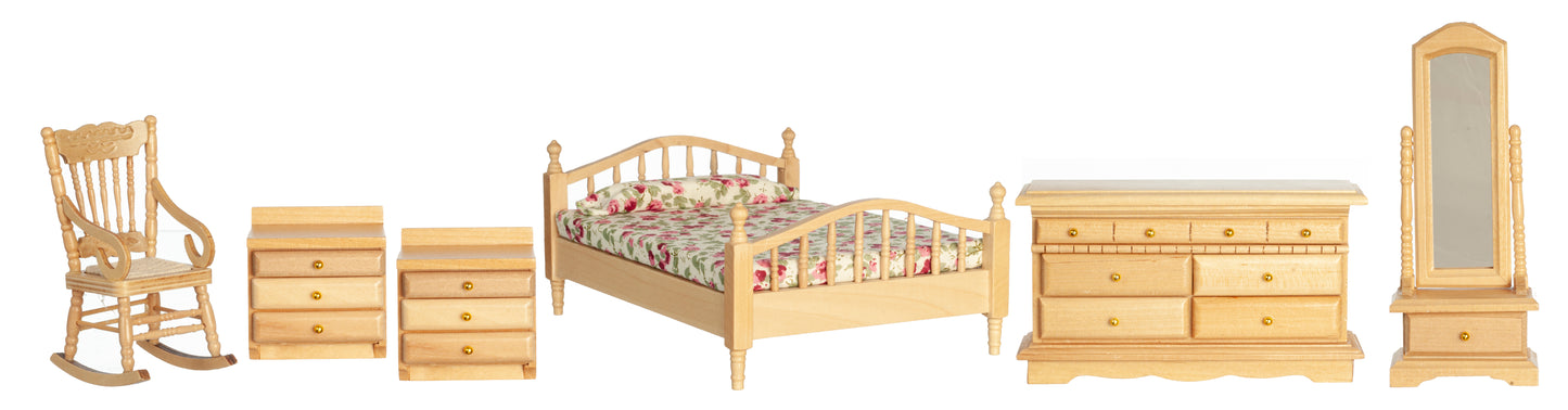 1:12 Scale Miniature 6pc. Classic Master Bedroom Set