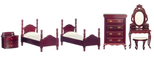 1:12 Scale Miniature Six Piece Twin Bedroom Set