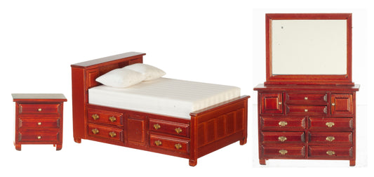 1:12 Scale Miniature Three Piece Double Bedroom Set
