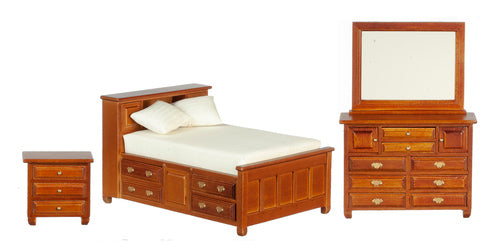 1:12 Scale Miniature Three Piece Double Bedroom Set